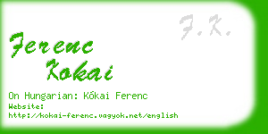 ferenc kokai business card