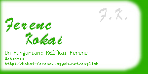 ferenc kokai business card